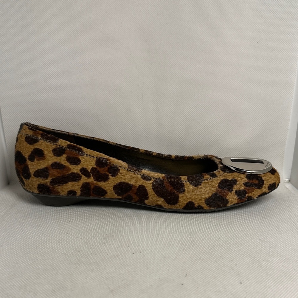 Antonio Melani Leopard Calf Hair Ballet Flats Silver Logo Women’s 7 - Picture 8 of 13